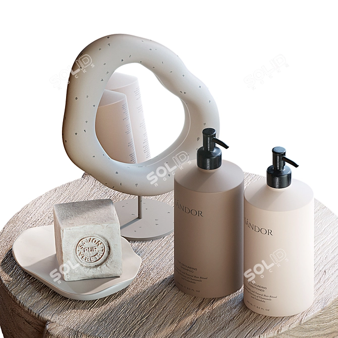 Spring Branch Bathroom Decor Set 3D model image 2