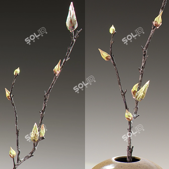 Spring Branch Bathroom Decor Set 3D model image 3