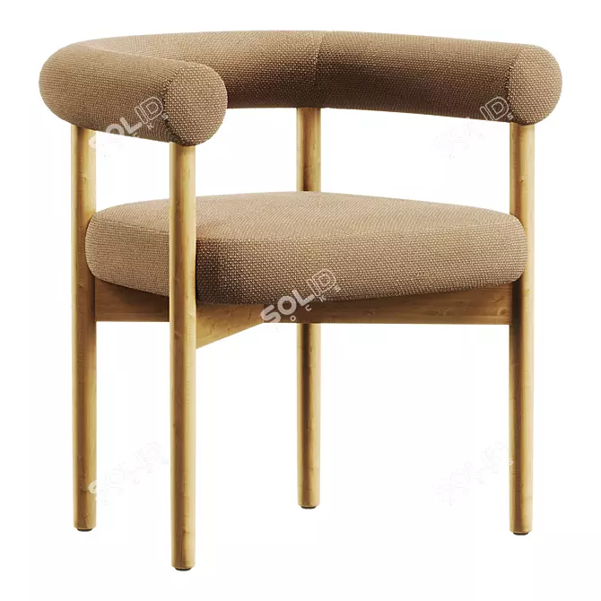 Contemporary Auria Dining Chair Copper 3D model image 3