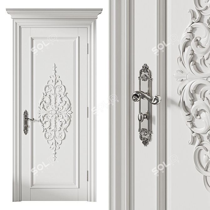 Classic Door 565. Vray Rendered 3D model image 1