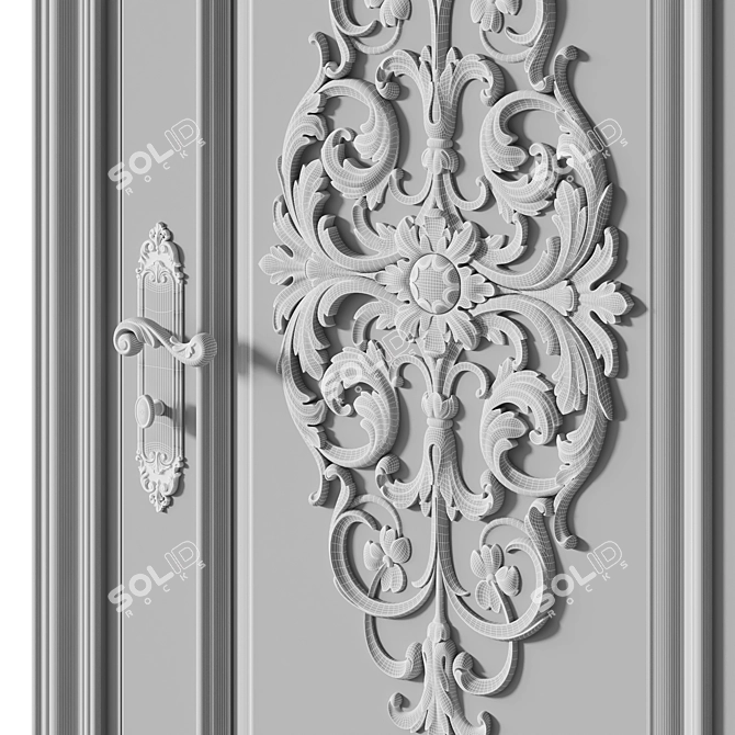 Classic Door 565. Vray Rendered 3D model image 6