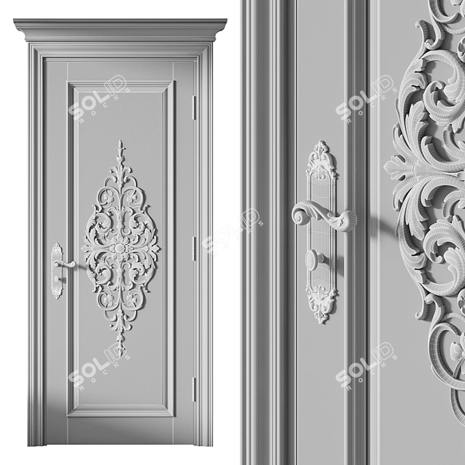 Classic Door 565. Vray Rendered 3D model image 7