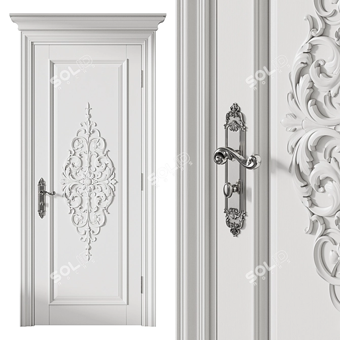 Classic Door 565. Vray Rendered 3D model image 8