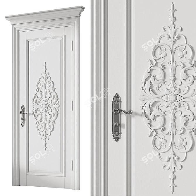 Classic Door 565. Vray Rendered 3D model image 9