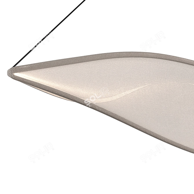 Sculptural Fabric LED Pendant Light 3D model image 3