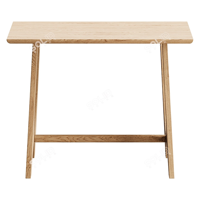  Industrial Wood Console Table 3D model image 2