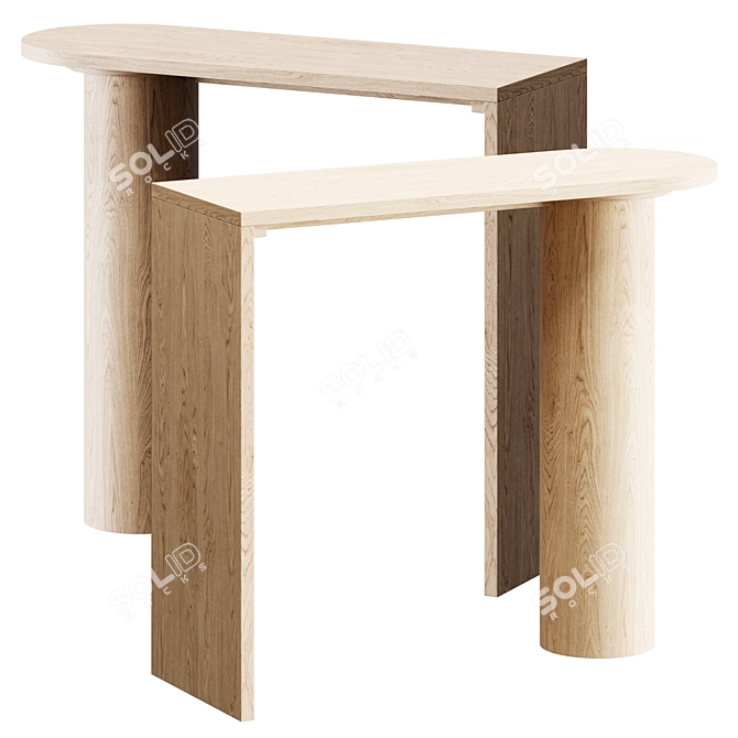 Contemporary Wooden Console Table 3D model image 1