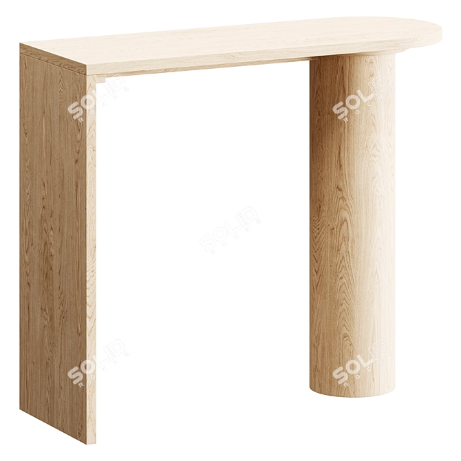 Contemporary Wooden Console Table 3D model image 2