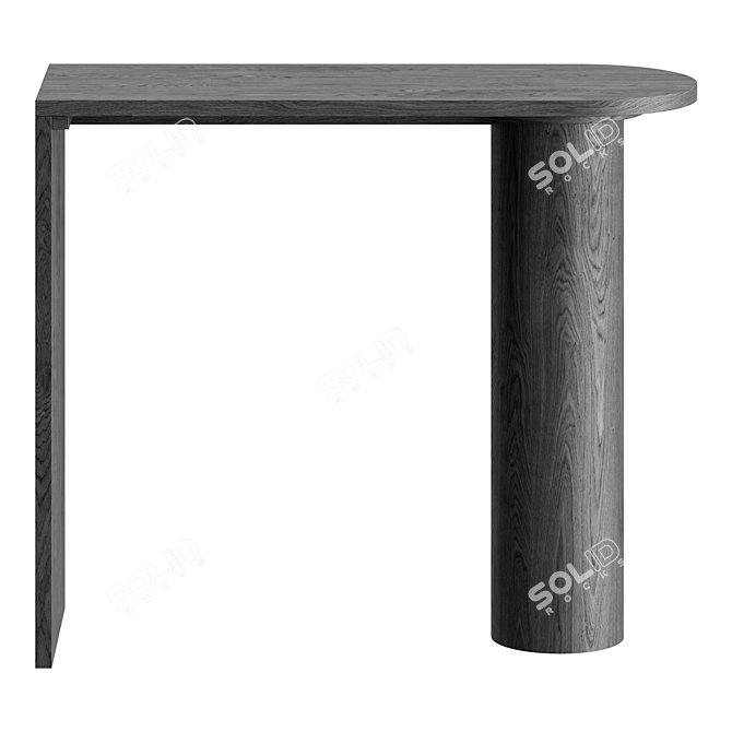 Contemporary Wooden Console Table 3D model image 3