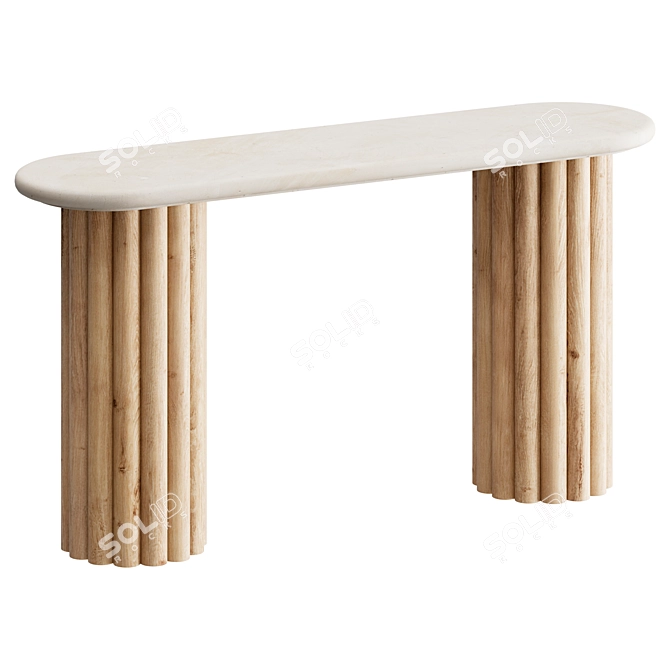 Elegant Mirrored Console Table 3D model image 2