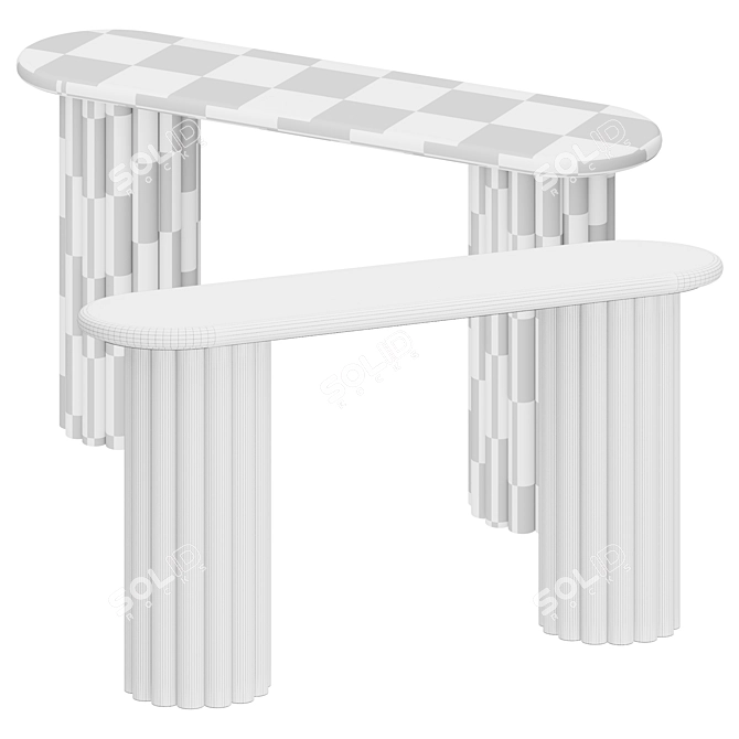 Elegant Mirrored Console Table 3D model image 3