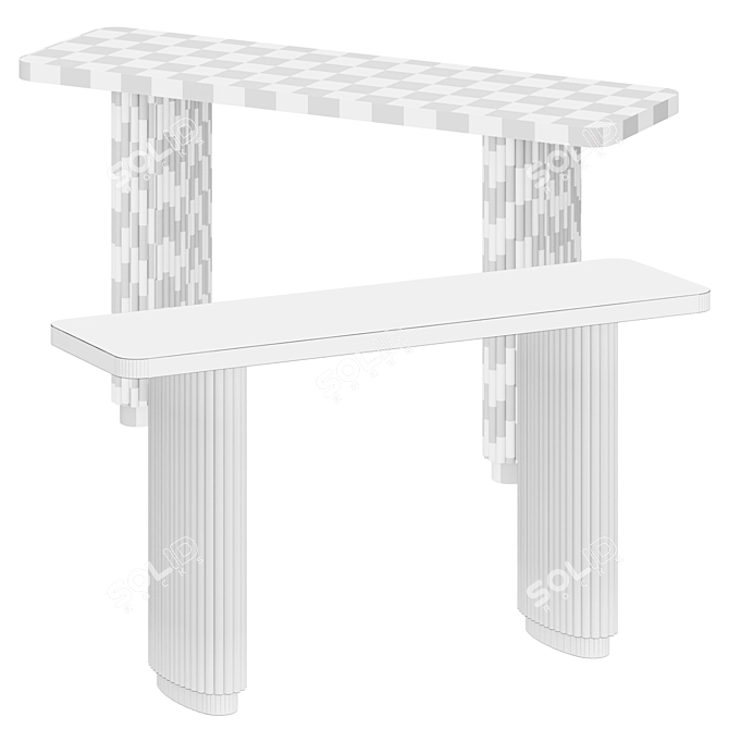 Vintage Rutherford Console Table 3D model image 2