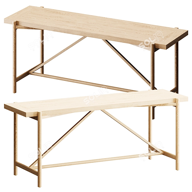 Sleek Goldthwaite Console Table 3D model image 1