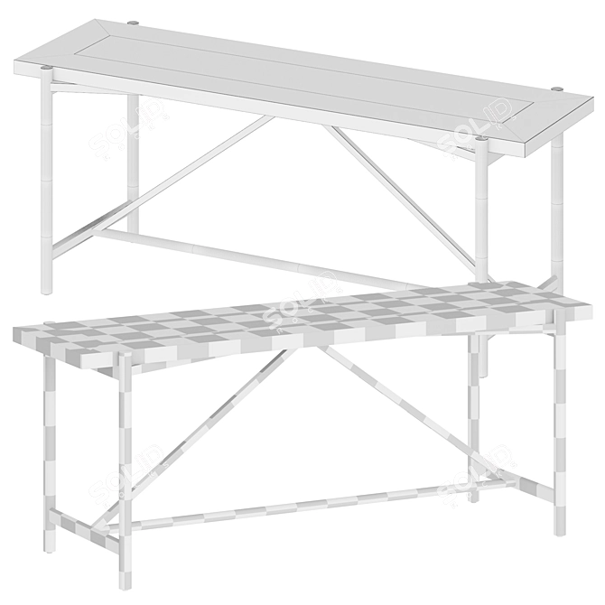 Sleek Goldthwaite Console Table 3D model image 3