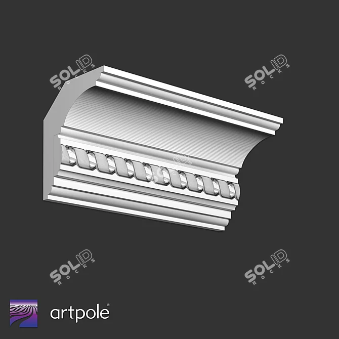 SK32N Decorative Cornice: Artisan Gypsum 3D model image 2