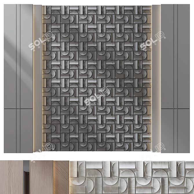 Modern Wall Panel 3D Model 3D model image 2