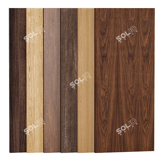 Oak Wood 6-Color Texture Collection 3D model image 1