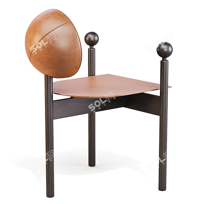 Orbe Ball Dining Chair: Modern Elegance 3D model image 3