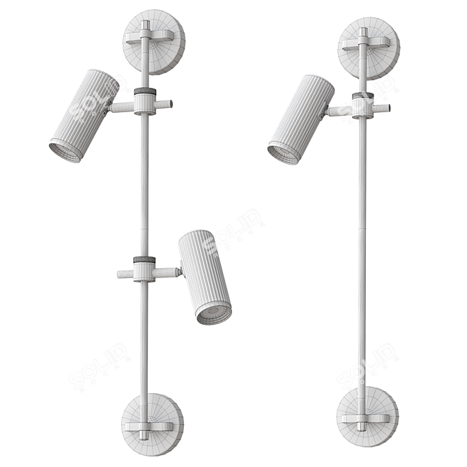 Adjustable Spot Rail Wall Fixture 3D model image 4