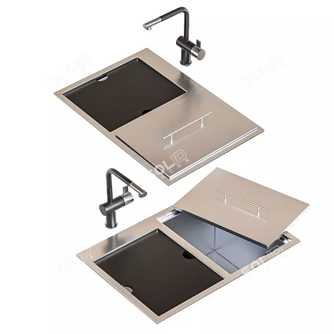  Ruvati Triple Sink Set 3D model image 2