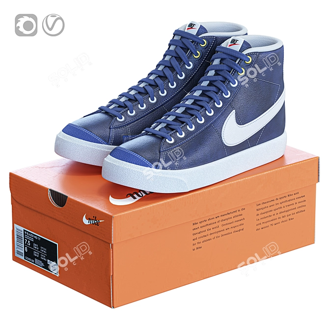 Premium Nike Blazer Shoes 2015 3D model image 6