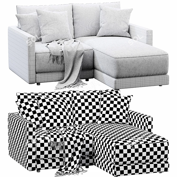 Modern 2-Piece Sectional Sofa 3D model image 6