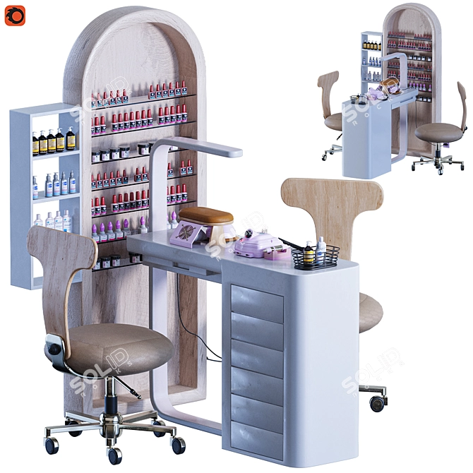 Modern Nails Manicure Table Design 3D model image 1