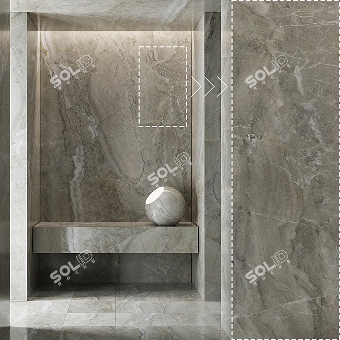 Detailed Marble Stone Tile Set 3D model image 1