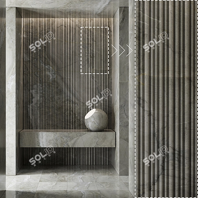 Detailed Marble Stone Tile Set 3D model image 2