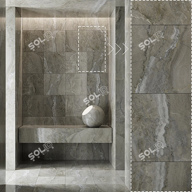 Detailed Marble Stone Tile Set 3D model image 4