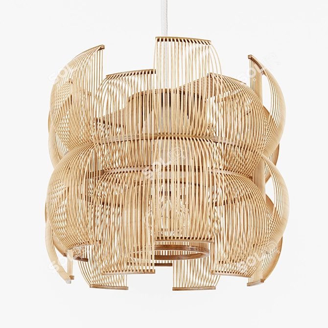 Bamboo Lines Pendant Light 3D model image 1