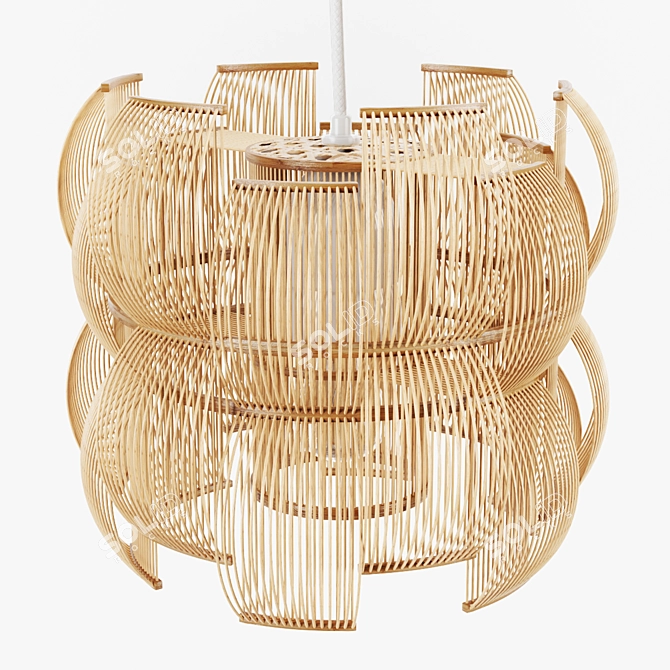 Bamboo Lines Pendant Light 3D model image 2