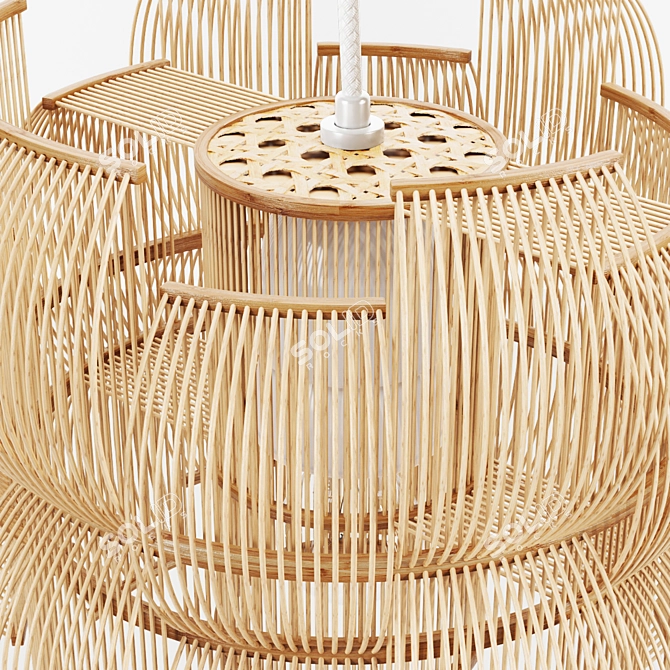 Bamboo Lines Pendant Light 3D model image 3