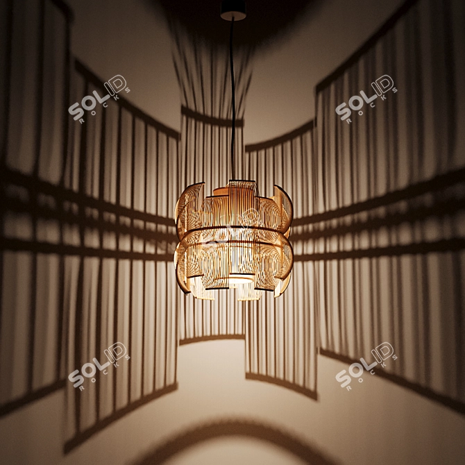 Bamboo Lines Pendant Light 3D model image 4