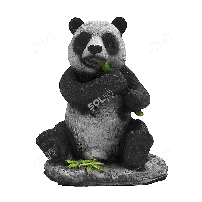 Panda Decorative Statue Figurine 3D model image 2