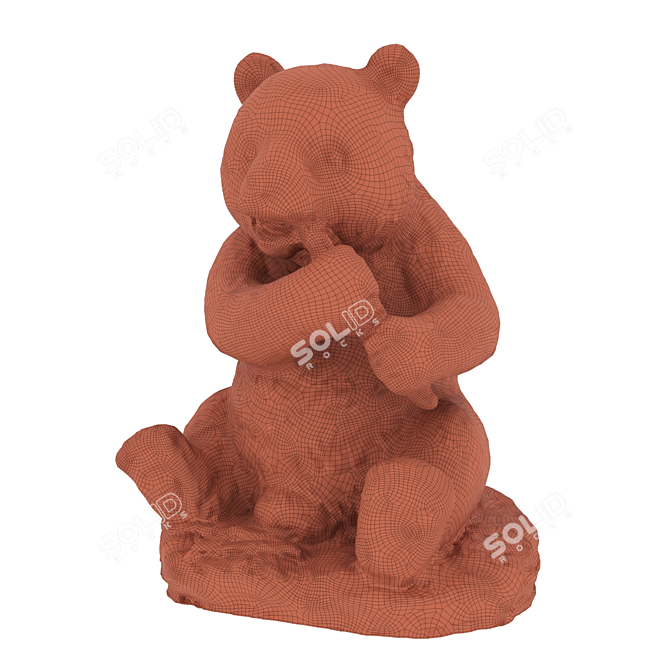 Panda Decorative Statue Figurine 3D model image 6