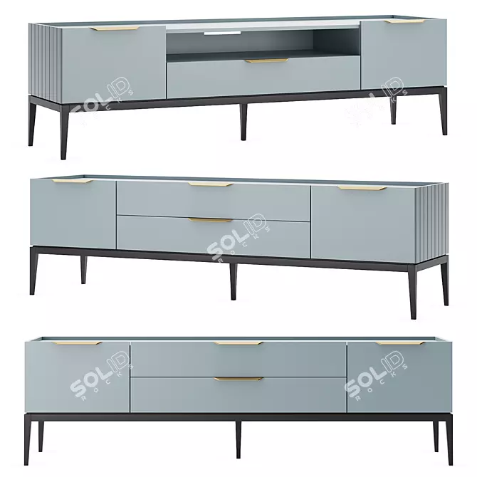 Modern TV Stand with Drawers 3D model image 1