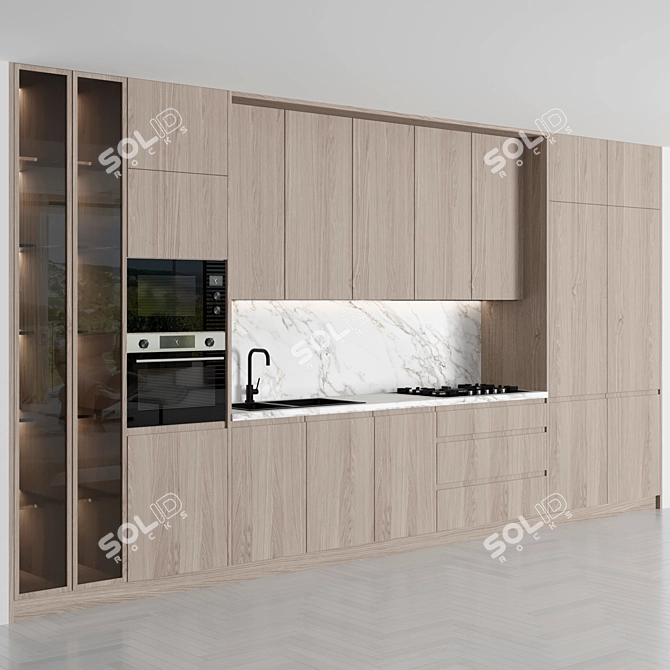 Modern Island Kitchen 142 3D model image 3