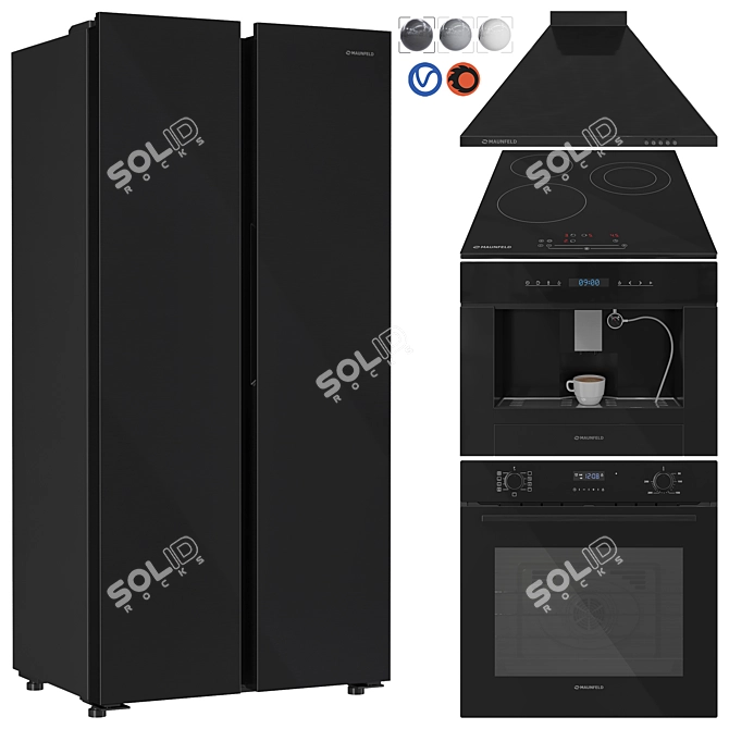 Maunfeld Kitchen Appliance Set 02 3D model image 1