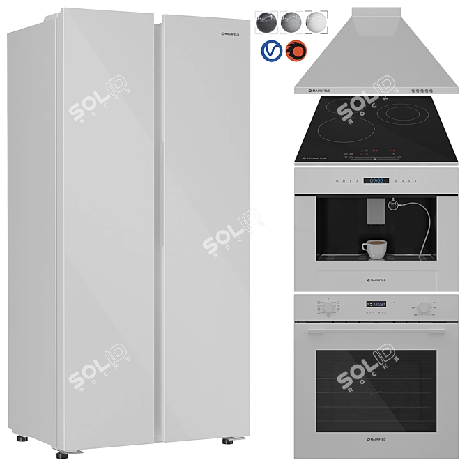 Maunfeld Kitchen Appliance Set 02 3D model image 3