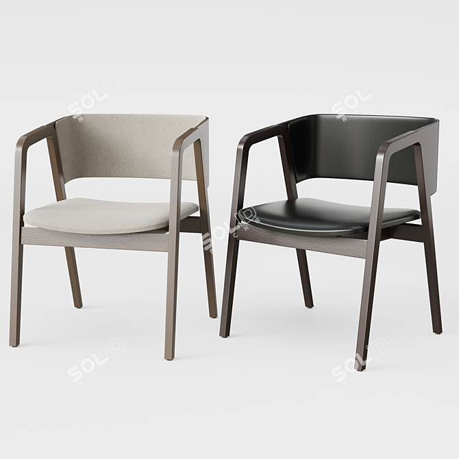  Modern chair with dual finish 3D model image 1