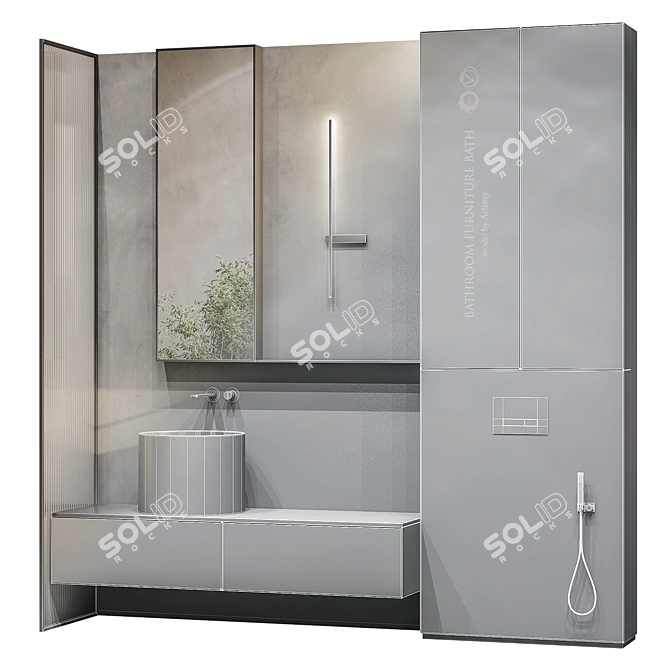 Bespoke Bathroom Furniture Set 3D model image 4