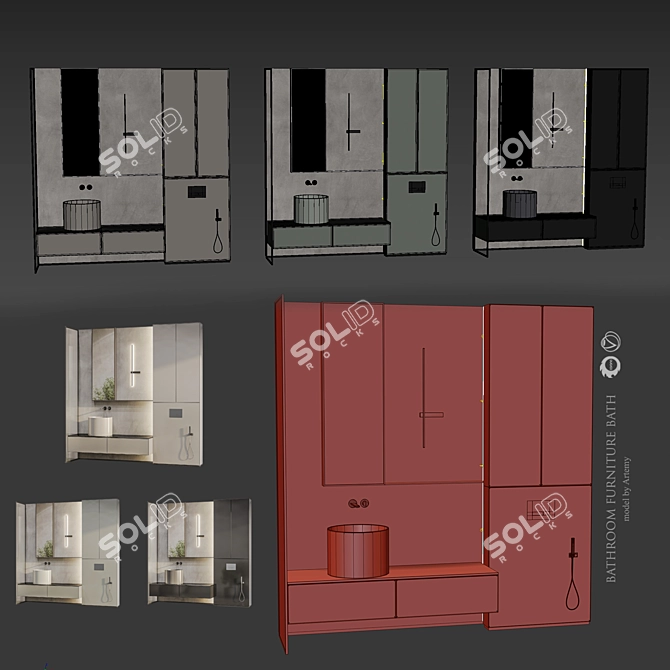 Bespoke Bathroom Furniture Set 3D model image 5