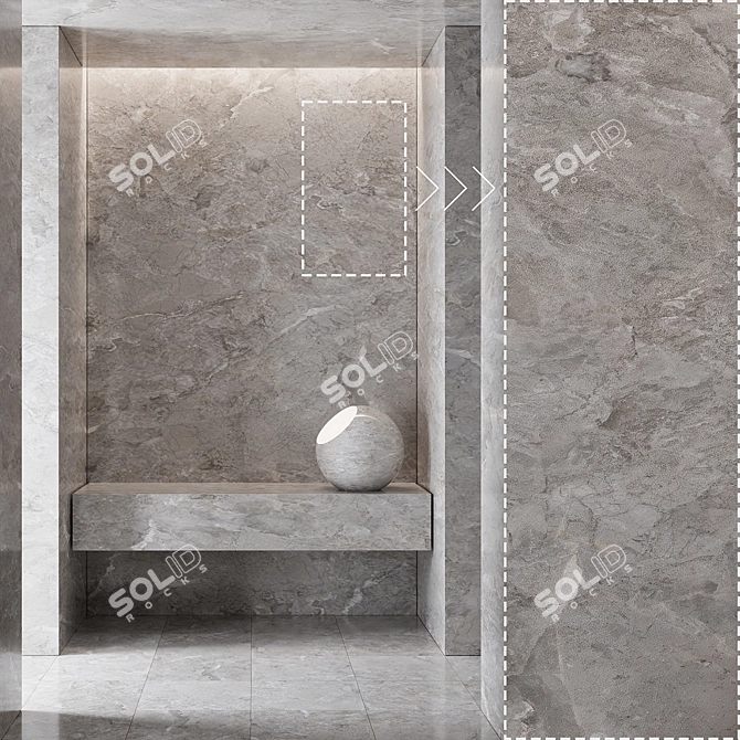 High Detail Marble Stone Texture 3D model image 1