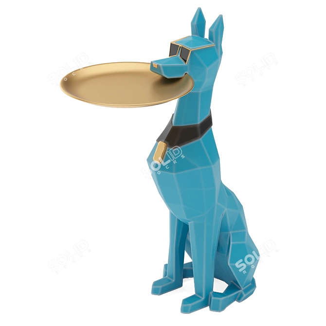 Doberman Server Dog Statue 3D Model 3D model image 3