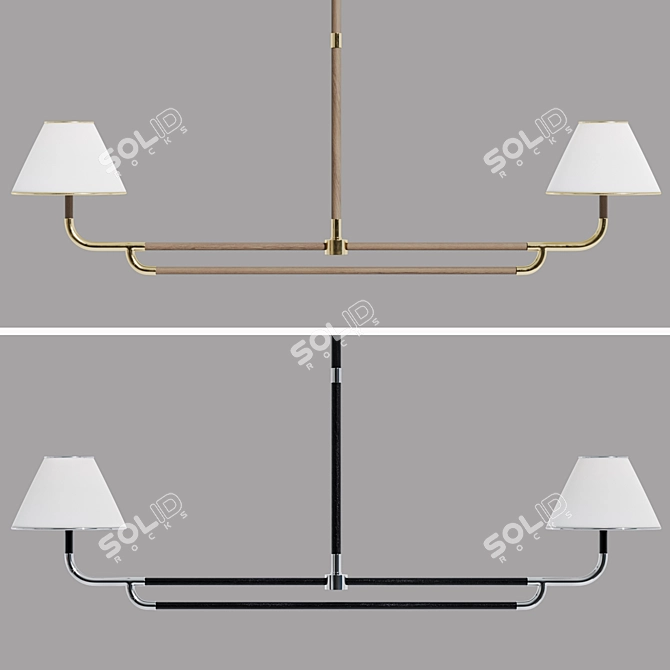 Rigby Large Linear Chandelier Visual Comfort 3D model image 6