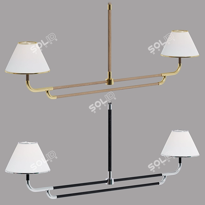 Rigby Large Linear Chandelier Visual Comfort 3D model image 7