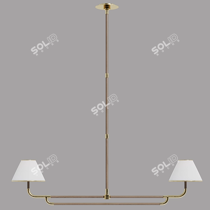 Rigby Large Linear Chandelier Visual Comfort 3D model image 10