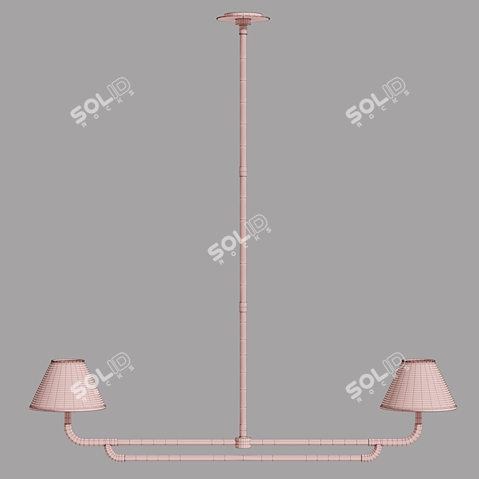 Rigby Large Linear Chandelier Visual Comfort 3D model image 11