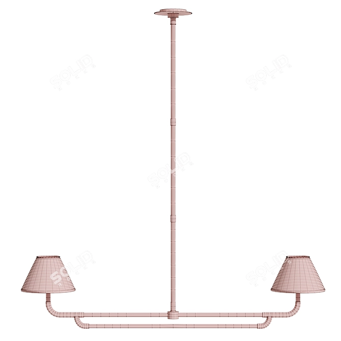 Rigby Large Linear Chandelier Visual Comfort 3D model image 5